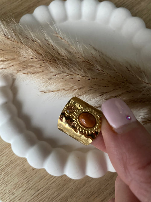 BAGUE SAMANTHA CRISTAL TAILLE CAMEL