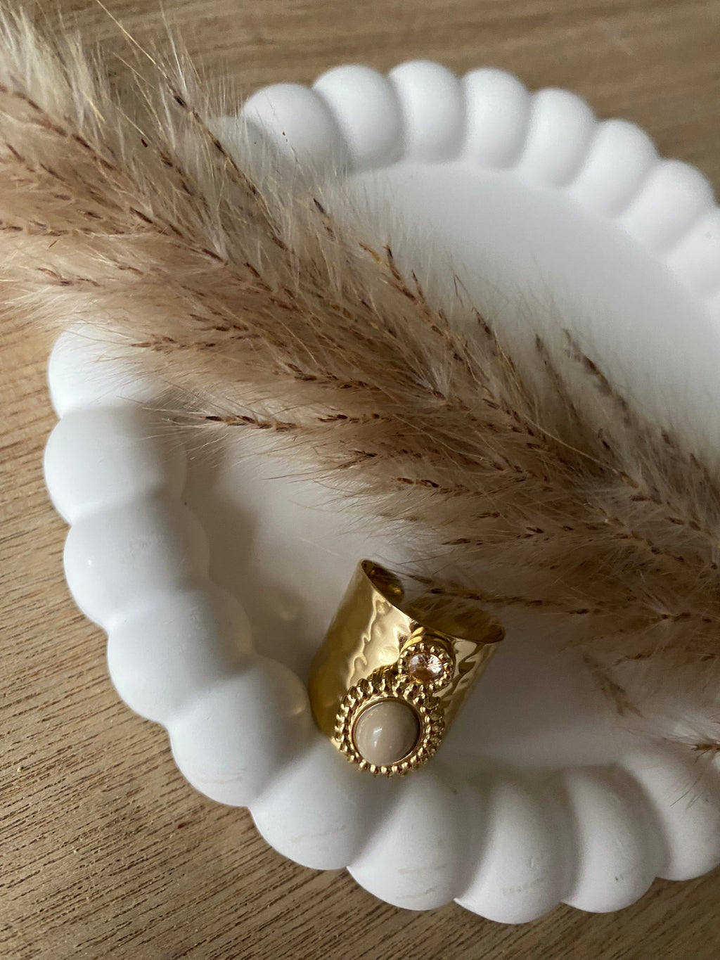 BAGUE SAMANTHA CRISTAL TAILLE BEIGE