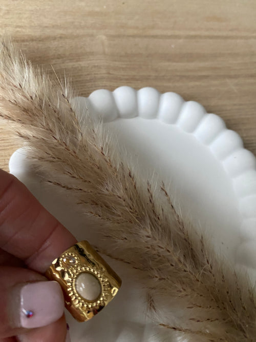 BAGUE SAMANTHA CRISTAL TAILLE BEIGE