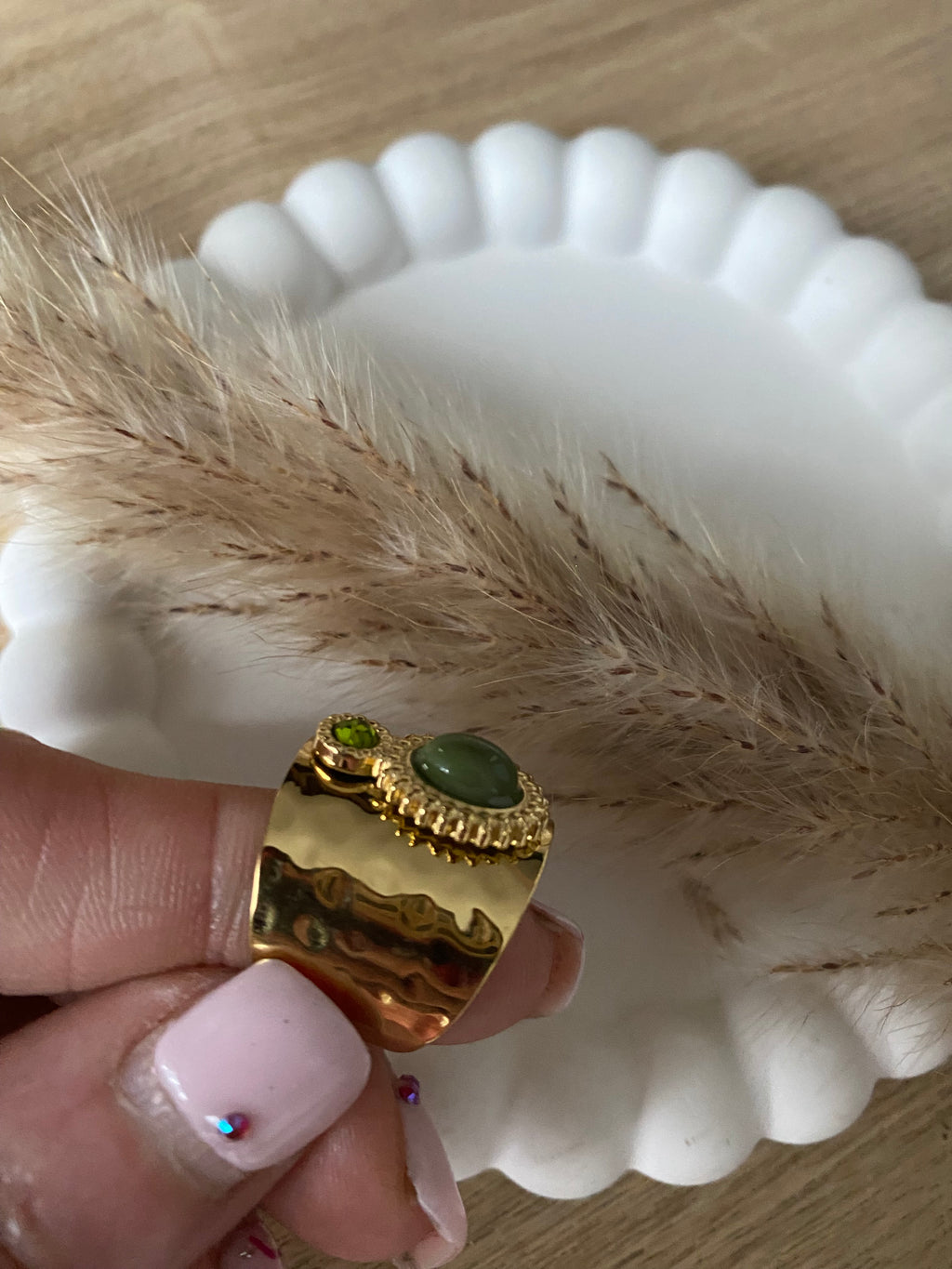 BAGUE SAMANTHA CRISTAL TAILLE KAKI