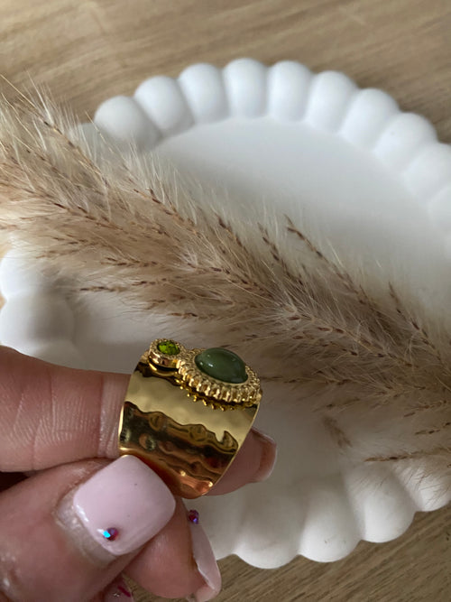 BAGUE SAMANTHA CRISTAL TAILLE KAKI