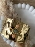BRACELET MANCHETTE AMEL PIERRES NATURELLES AGATHE ORANGE