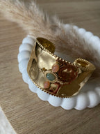BRACELET MANCHETTE AMEL PIERRES NATURELLES AGATHE ORANGE