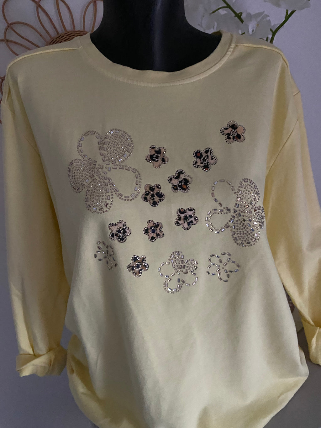 TOP FLOWER LEO JAUNE   TU38/44 PETIT 46