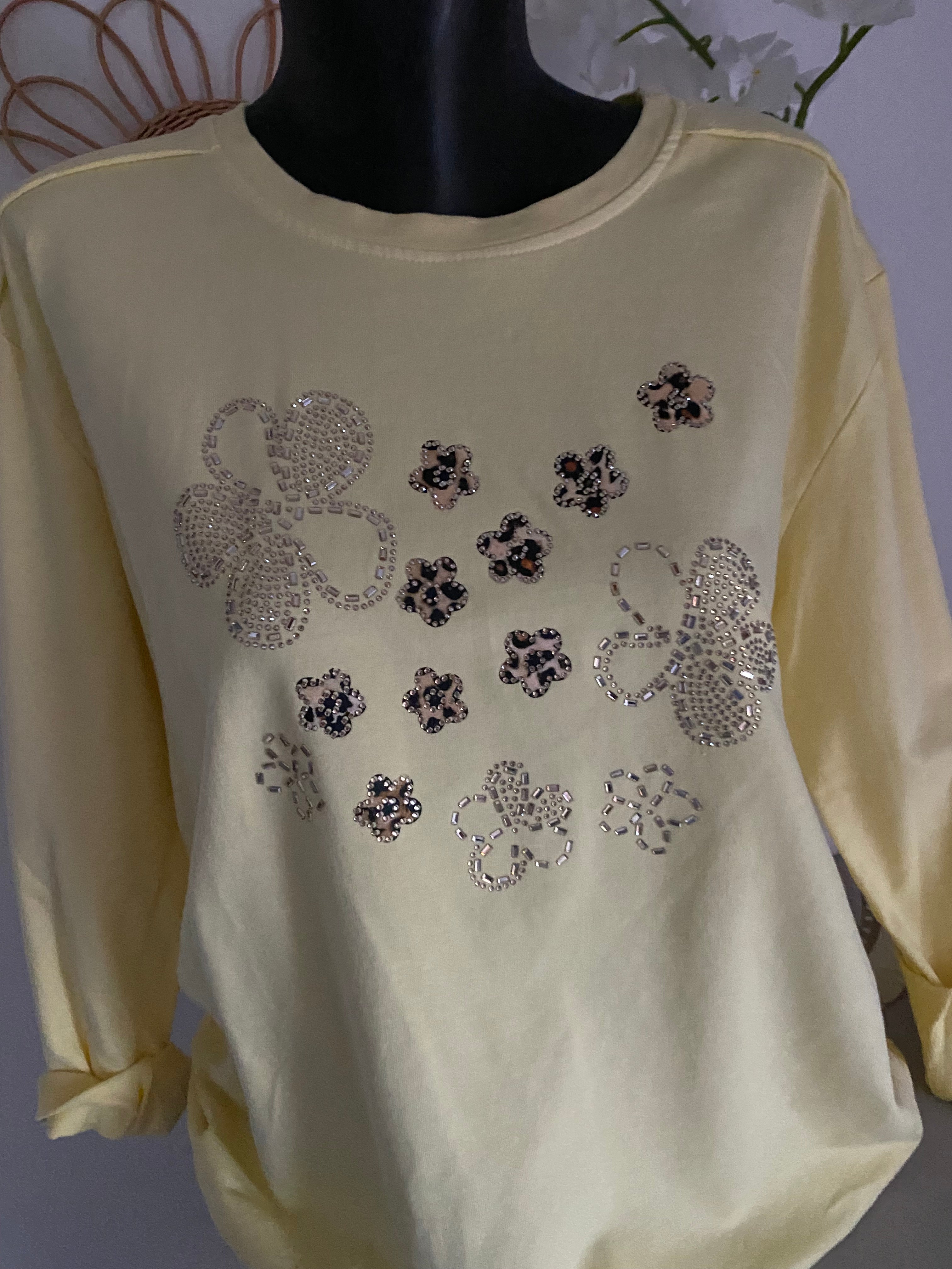 TOP FLOWER LEO JAUNE   TU38/44 PETIT 46