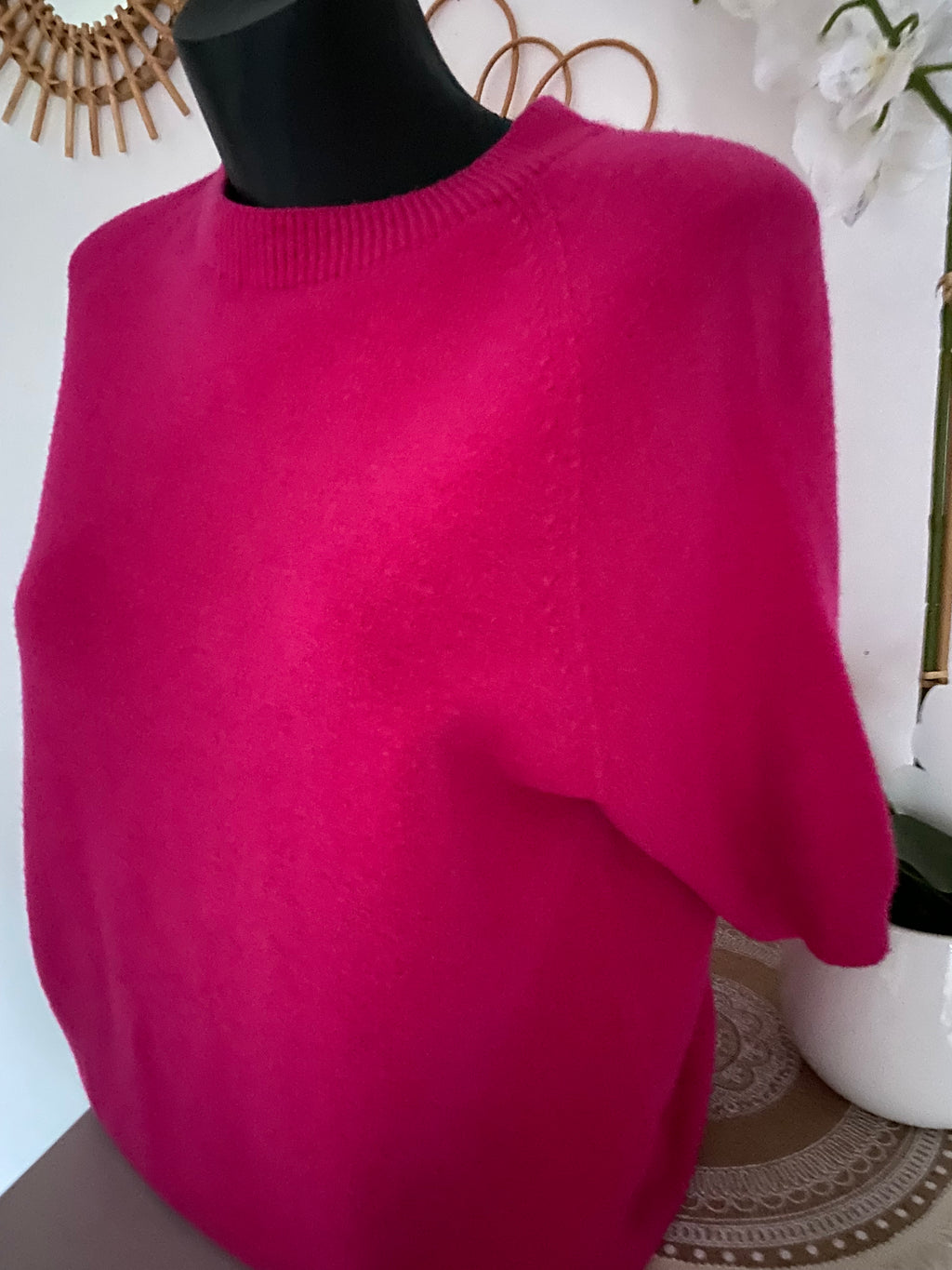 PULL CORINNE MANCHES COURTES  FUSHIA  TU 36/42