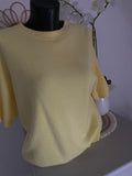 PULL CORINNE MANCHES COURTES  JAUNE PALE  TU 36/42