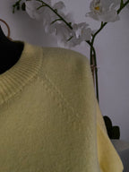 PULL CORINNE MANCHES COURTES  JAUNE PALE  TU 36/42