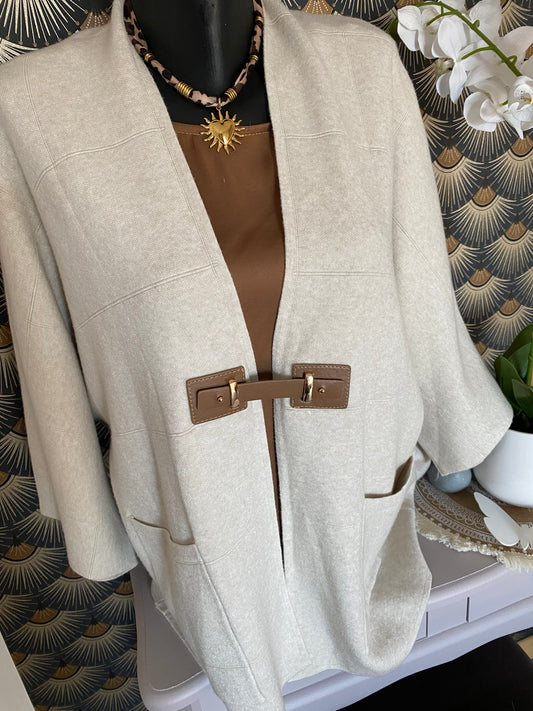 VESTE MG ECRU   TU 36/44 PETIT 46