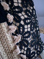 SAC CROCHET NOIR ET TAUPE
