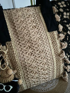 SAC CROCHET NOIR ET TAUPE