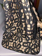 SAC CROCHET NOIR ET TAUPE