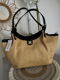 SAC CUIR ET PAILLE C