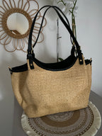 SAC CUIR ET PAILLE C