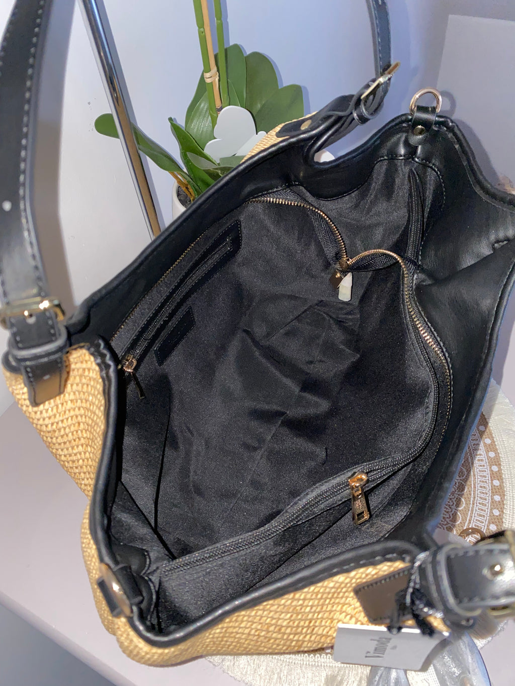 SAC CUIR ET PAILLE C
