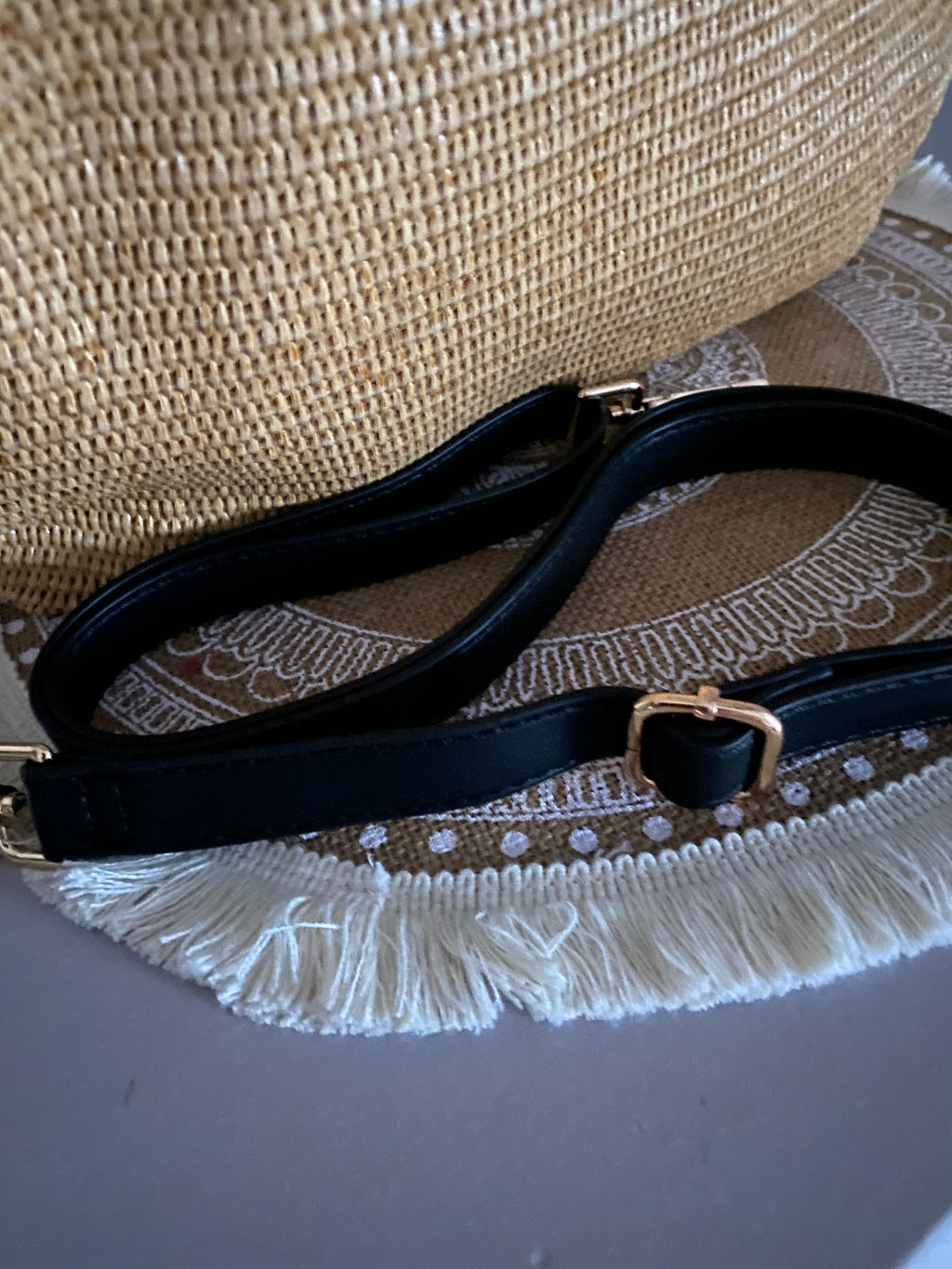 SAC CUIR ET PAILLE C