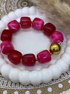 BRACELET RESINE POP CORN FUSHIA
