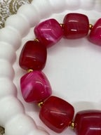 BRACELET RESINE POP CORN FUSHIA