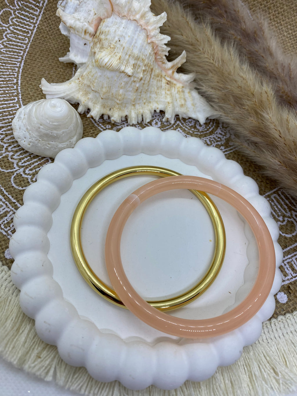 ENSEMBLE BRACELET JONCS ROSE