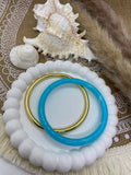 ENSEMBLE BRACELET JONCS BLEU