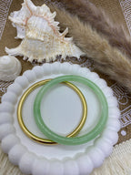 ENSEMBLE BRACELET JONCS VERT D'EAU