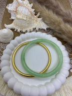 ENSEMBLE BRACELET JONCS VERT D'EAU