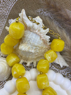 COLLIER RESINE POP CORN JAUNE