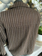 VESTE FINES RAYURES GRIS CHOCO  TU 36/44