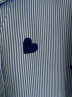 CHEMISE RAYEE COEURS BLEU MARINE    TU 36/44