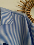 CHEMISE RAYEE COEURS BLEU MARINE    TU 36/44