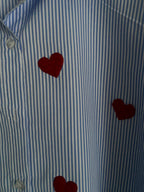 CHEMISE RAYEE COEURS ROUGES   TU 36/44