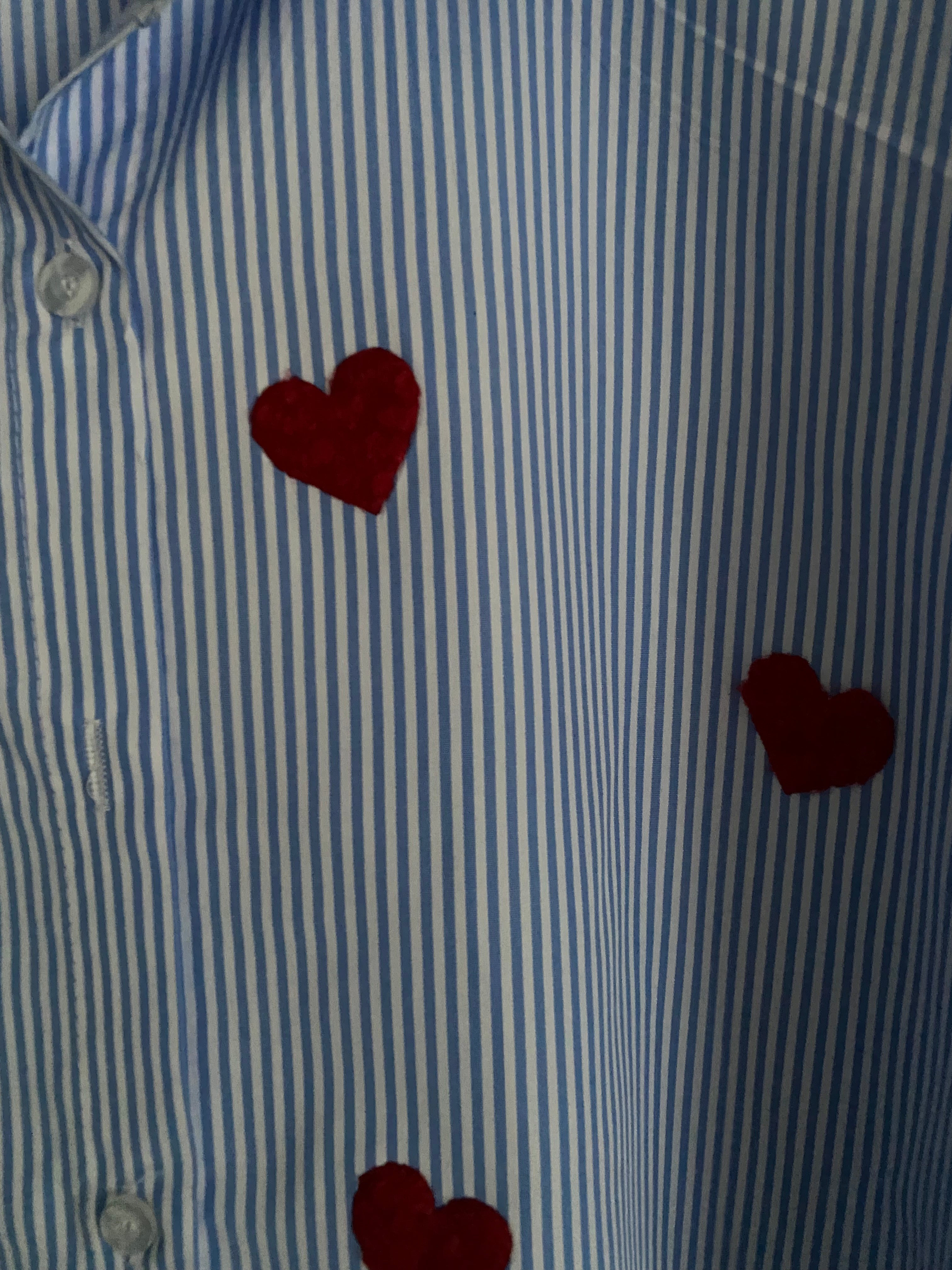 CHEMISE RAYEE COEURS ROUGES   TU 36/44