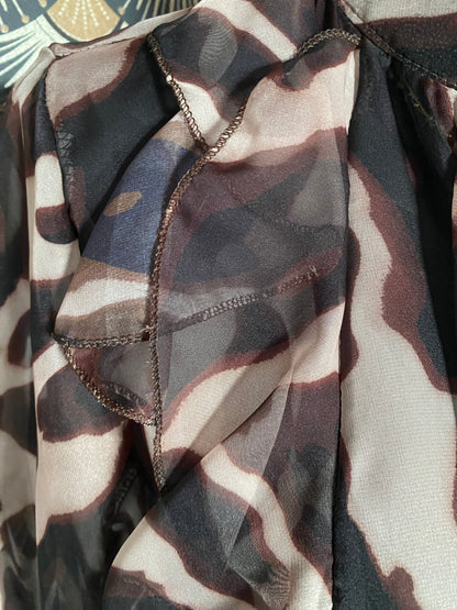 BLOUSE FROUFROU MANCHES LONGUES 36/40 petit 42   CHOCOLAT