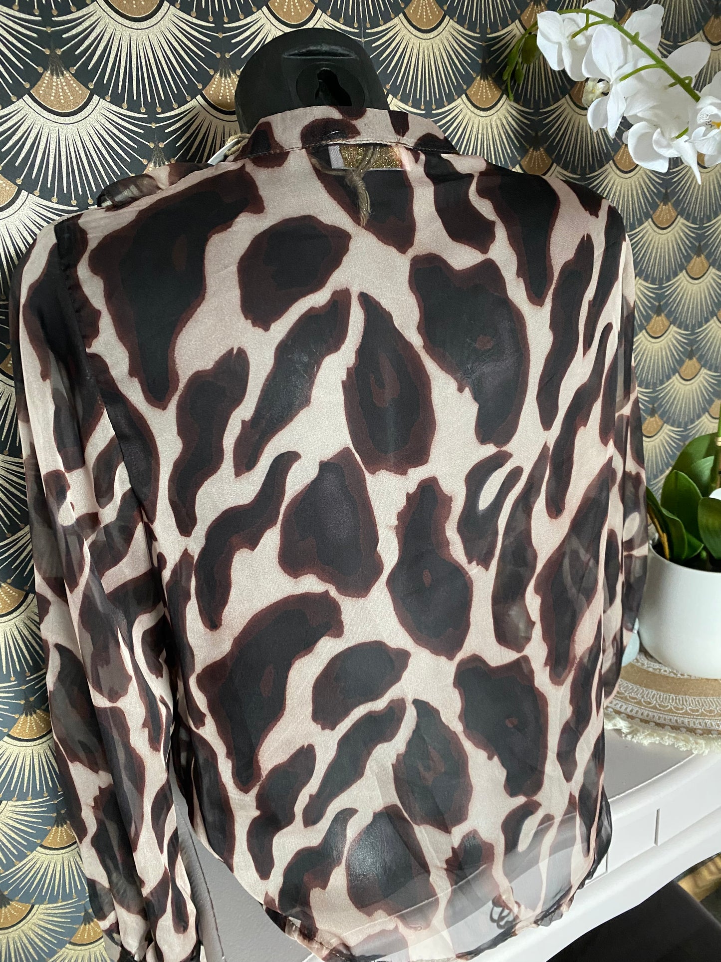 BLOUSE FROUFROU MANCHES LONGUES 36/40 petit 42   CHOCOLAT
