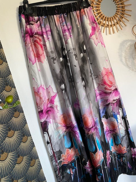 PANTALON SOIE ROSE  TAILLE UNIQUE JUSQU' A UN 46