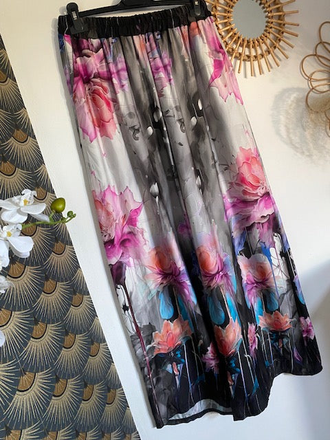 PANTALON SOIE ROSE  TAILLE UNIQUE JUSQU' A UN 46