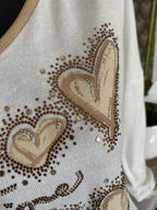 PULL COEUR TU 42/46 ECRU