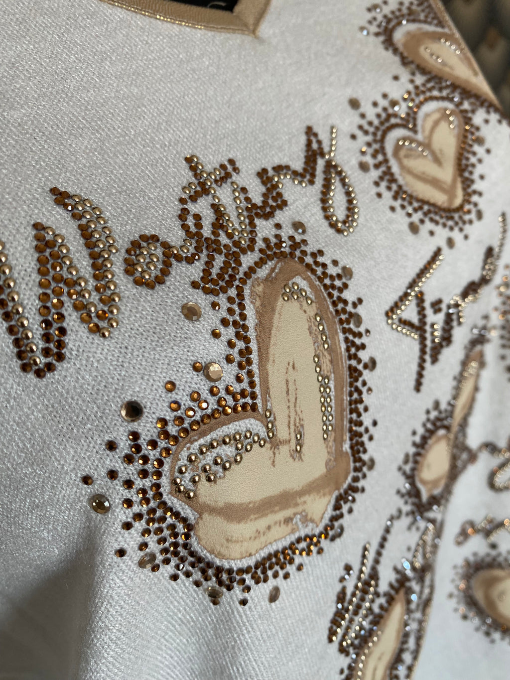 PULL COEUR TU 42/46 ECRU