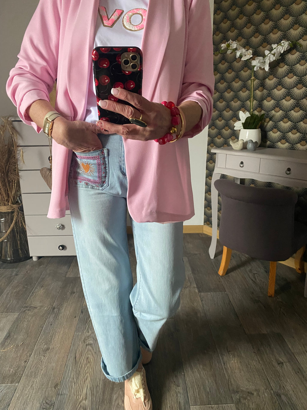 TEE SHIRT LOVE ROSE TAILLE UNIQUE 36/42