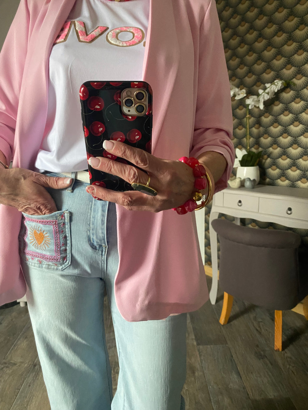 TEE SHIRT LOVE ROSE TAILLE UNIQUE 36/42