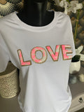 TEE SHIRT LOVE ROSE TAILLE UNIQUE 36/42