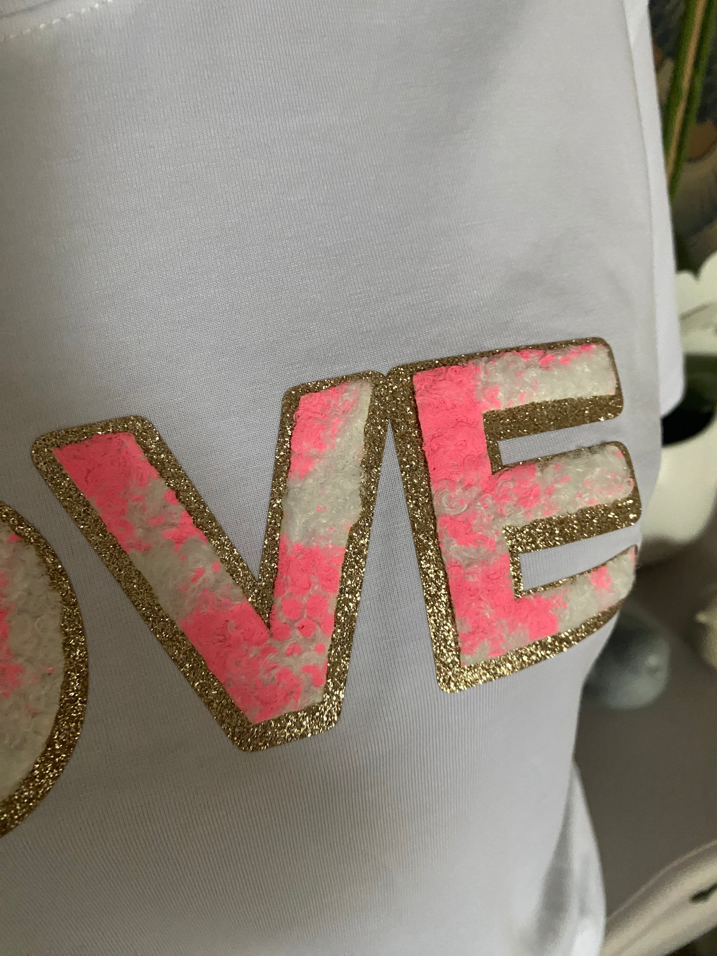 TEE SHIRT LOVE ROSE TAILLE UNIQUE 36/42