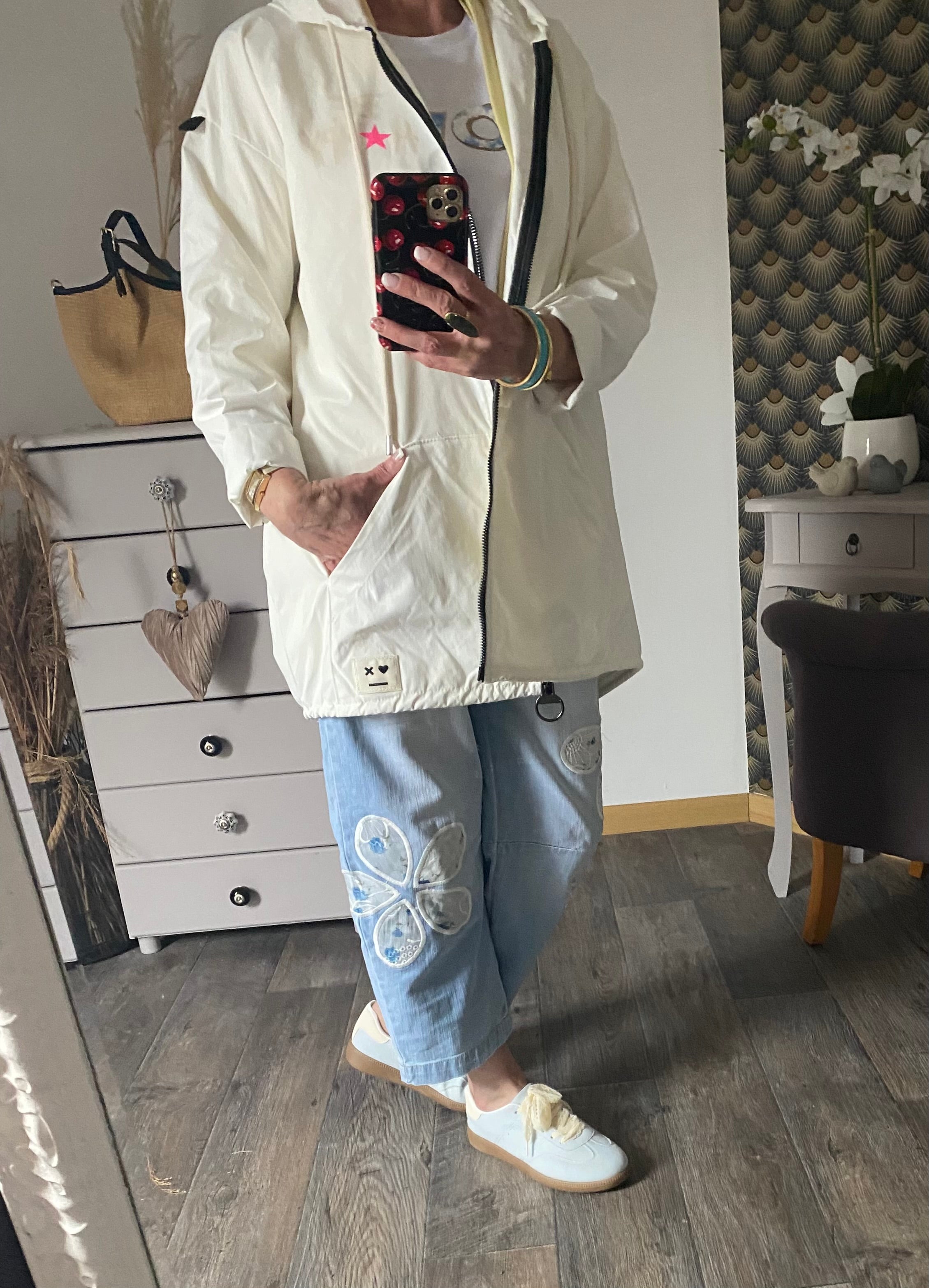 PARKA CARLA ECRU TAILLE UNIQUE 38/46