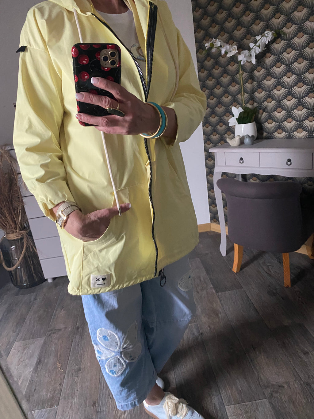 PARKA CARLA JAUNE PALE  TAILLE UNIQUE 38/46