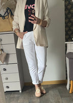 VESTE BLAZER MANCHES TROIS QUART  PLISSE  ECRU   TU 36/42