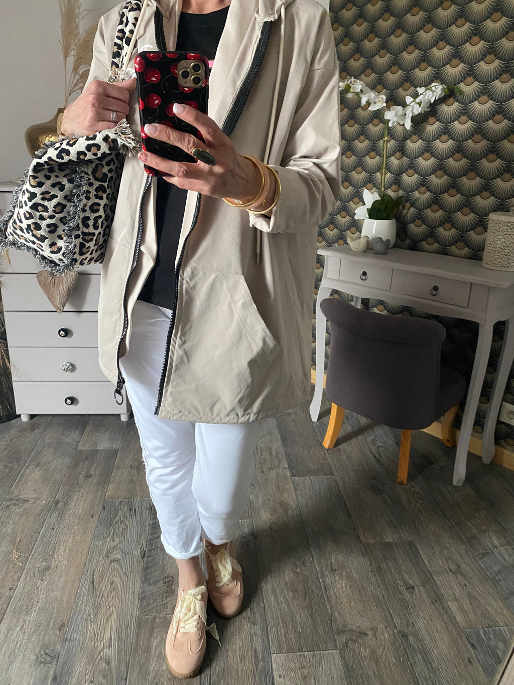 PARKA CARLA BEIGE   TAILLE UNIQUE 38/46