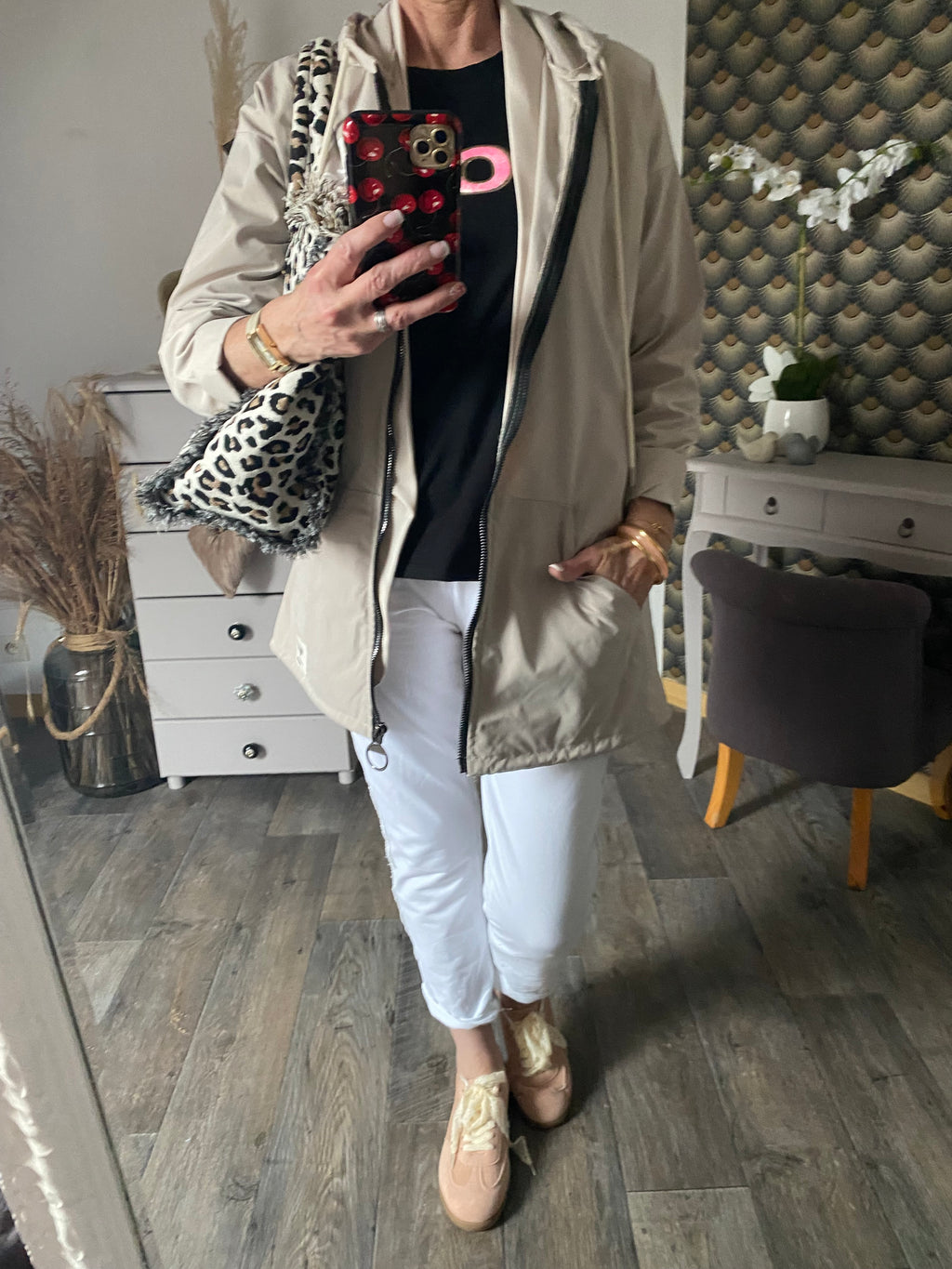 PARKA CARLA BEIGE   TAILLE UNIQUE 38/46