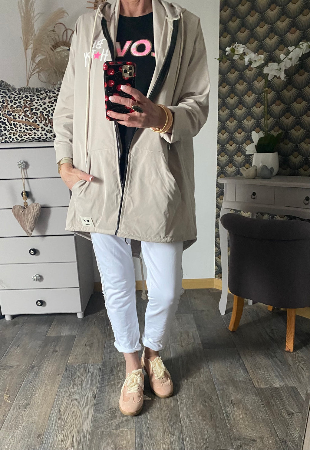 PARKA CARLA BEIGE   TAILLE UNIQUE 38/46