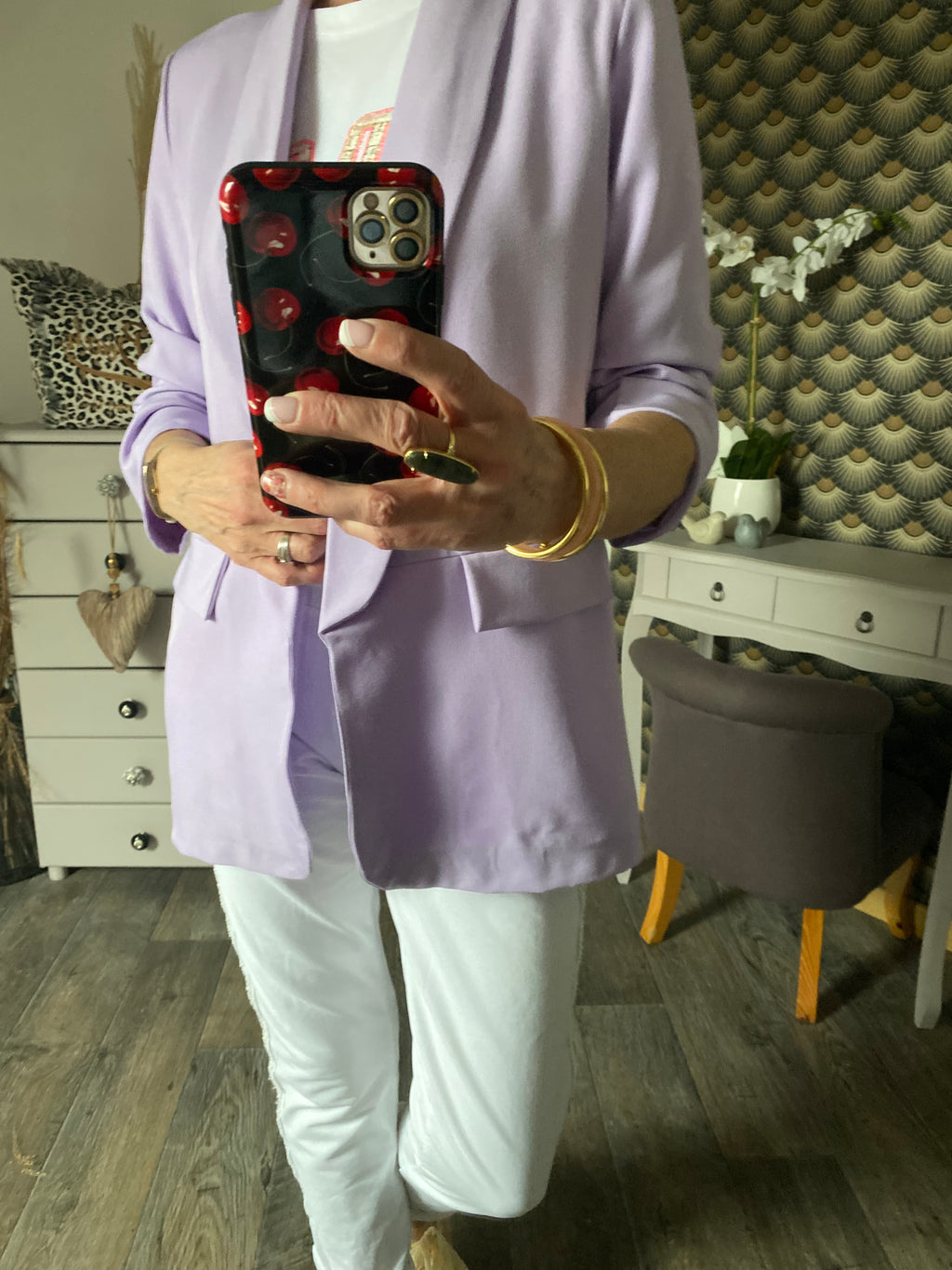VESTE BLAZER MANCHES TROIS QUART  PLISSE  PARME  TU 36/42