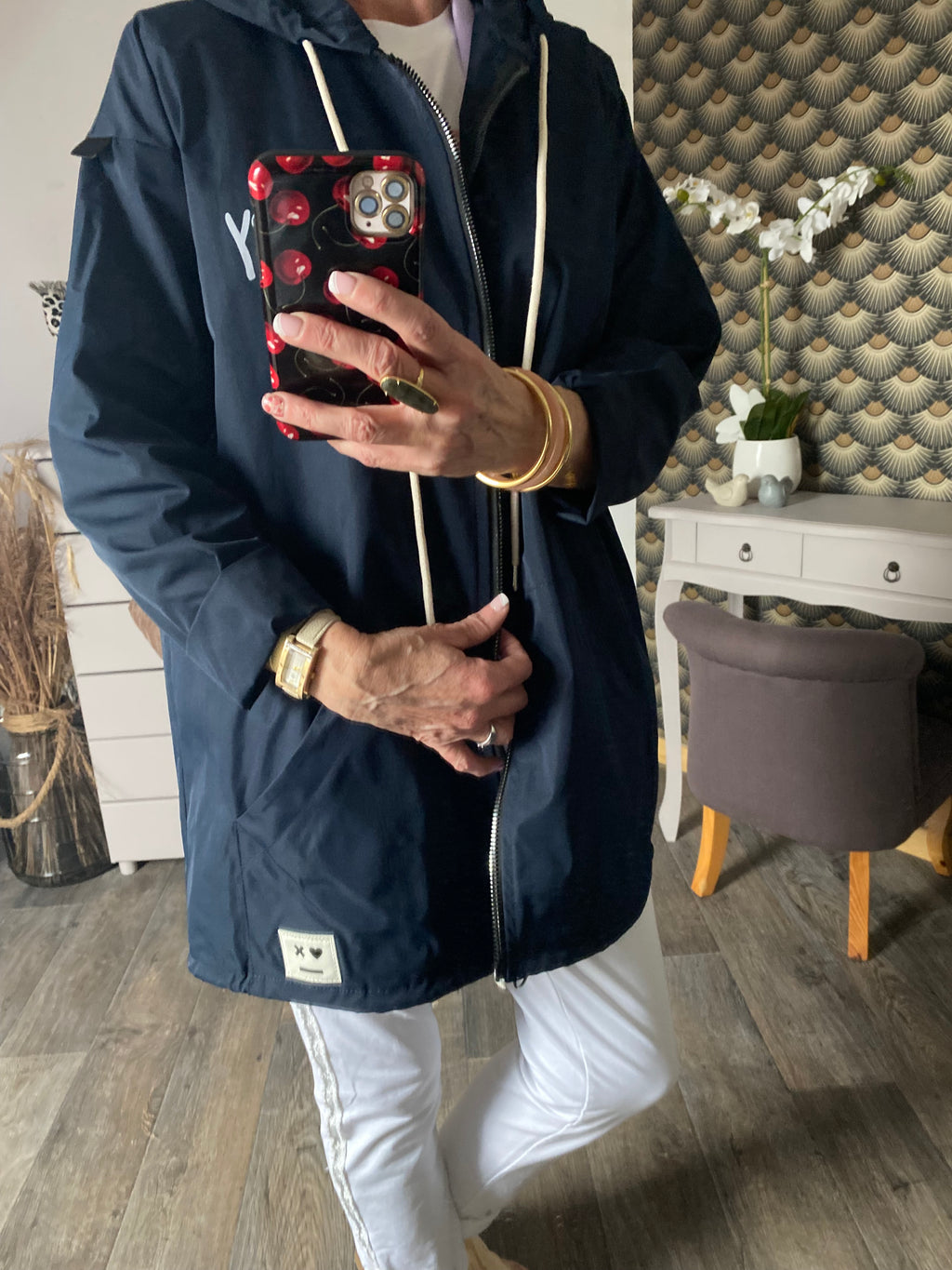 PARKA CARLA BLEU MARINE TAILLE UNIQUE 38/46